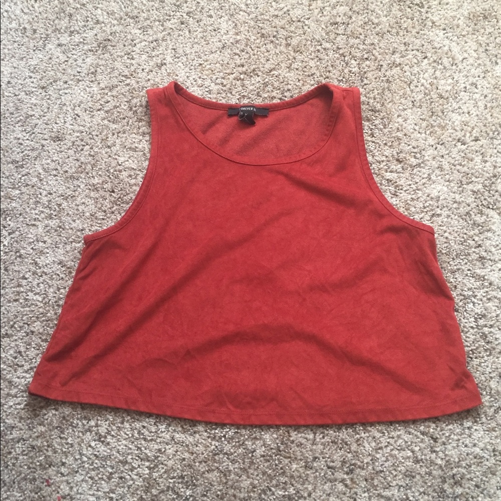 Burnt orange suede tank